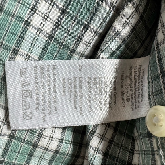 J. Crew Stretch Men’s Green Plaid Casual Button Down Shirt Long Sleeve Slim Fit - Picture 7 of 9